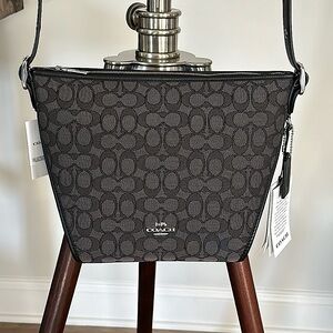 NWT COACH CROSSBODY/SHOULDER BAG ADJUSTABLE STRAP BLACK SMOKE/BLACK